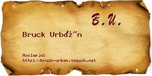 Bruck Urbán névjegykártya
